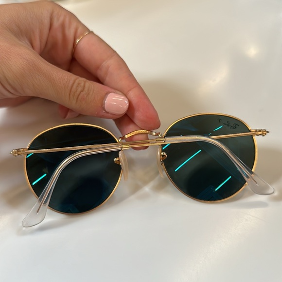 Ray-Ban Sunglasses David Gold Frame Green Lenses Polarized - Picture 2 of 6